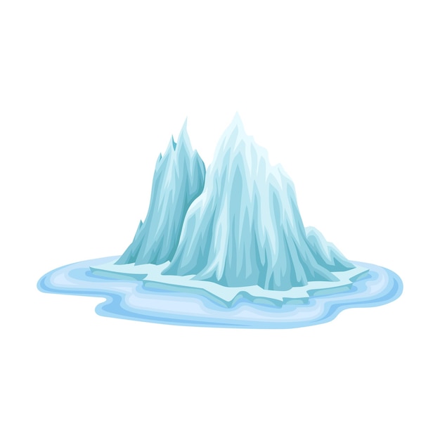 Deglaciación con derretimiento de glaciares como ilustración del vector de cataclismos naturales