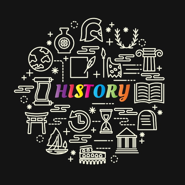degradado de colores de la historia con los iconos de línea