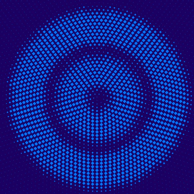 Degradado de puntos azules Textura de semitono Ilustración vectorial
