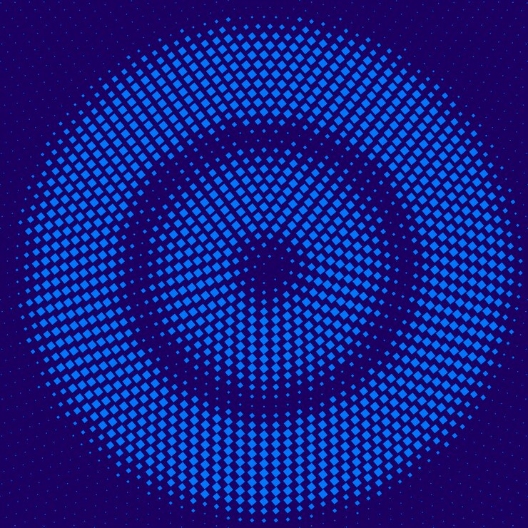 Vector degradado de puntos azules textura de semitono ilustración vectorial