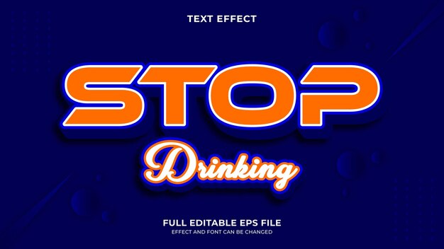 deja de beber efecto de texto