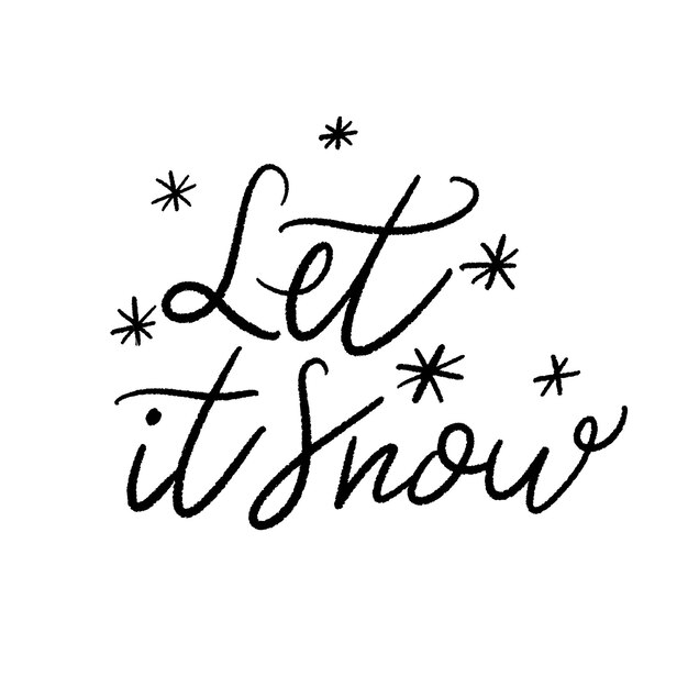Deja que nieve. Se acerca la Navidad. Vector dibujado a mano letras de navidad