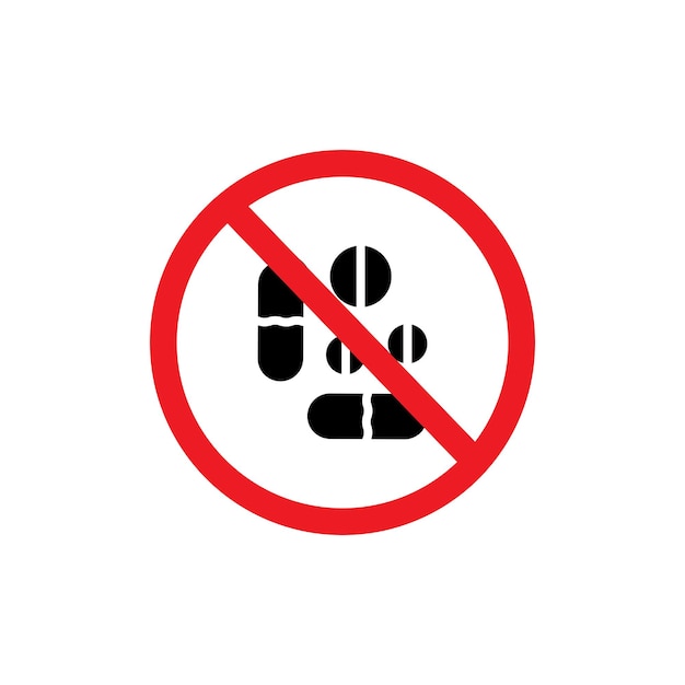 Deja de usar signos de drogas ilegales conjunto de iconos Advertencia contra narcóticos ilegales uso de símbolo vectorial en un estilo negro lleno y delineado Prohibición de uso y posesión de drogas signos