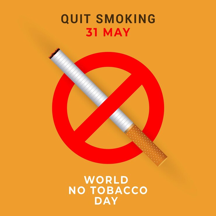 Vector dejar de fumar 31 de mayo día mundial sin tabaco ilustración vectorial