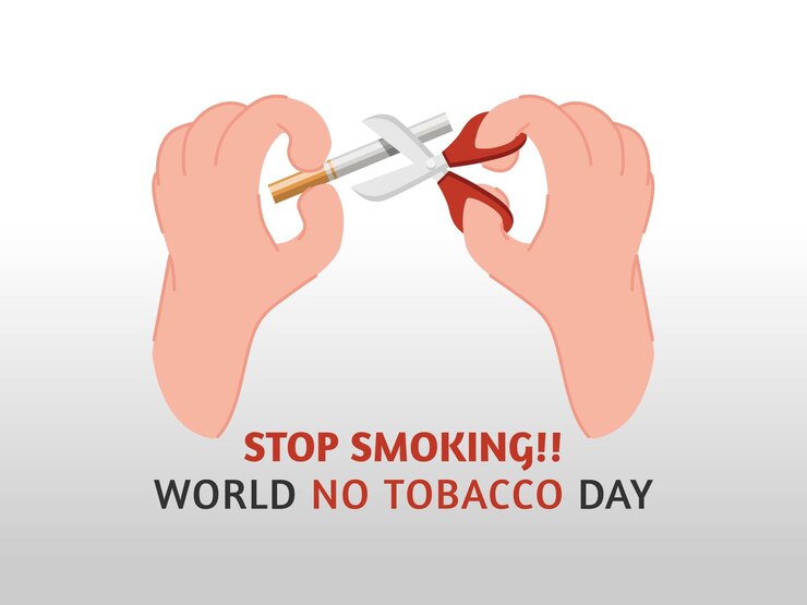 Vector dejar de fumar diseño mundo sin tabaco día concepto ilustración