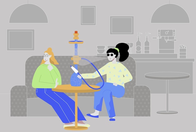 Dejar de fumar ilustración plana