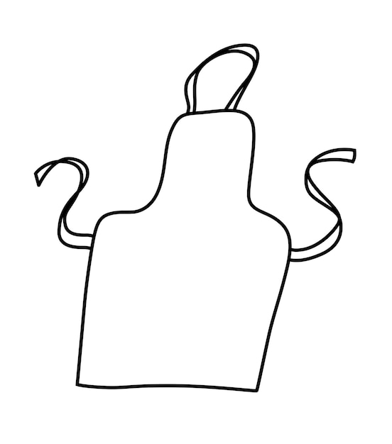 Delantal de cocina Ilustración vectorial de estilo básico de dibujos animados