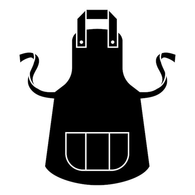 Delantal con icono de bolsillo Ilustración simple de delantal con icono de vector de bolsillo para diseño web aislado sobre fondo blanco