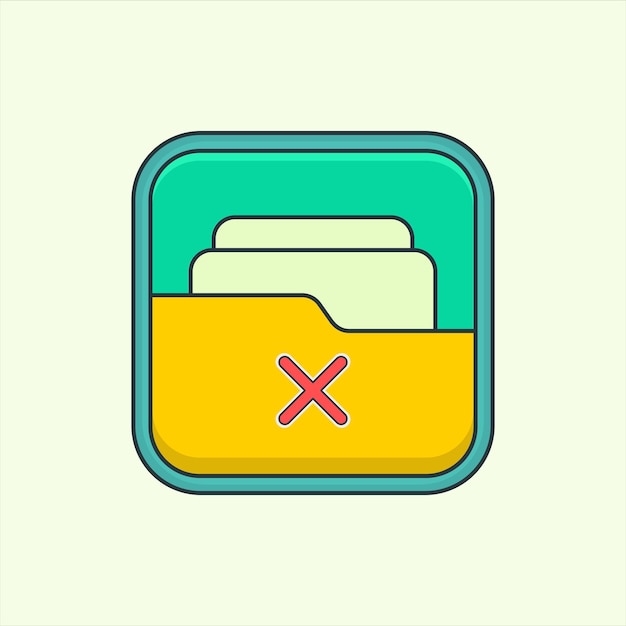 Delete Folder icon icon related to design elements suitable for web site app user interfaceselement printable etc flat icon style simple vector design editable