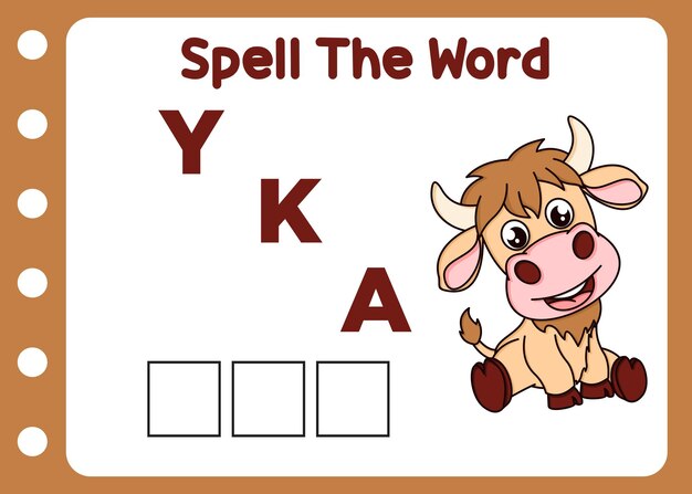 Deletreando la palabra de yak