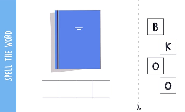 Deletrear el libro de palabras y el concepto de ortografía para niños ilustración vectorial plana