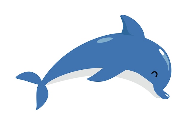 El delfín azul como una ilustración vectorial de animales marinos submarinos