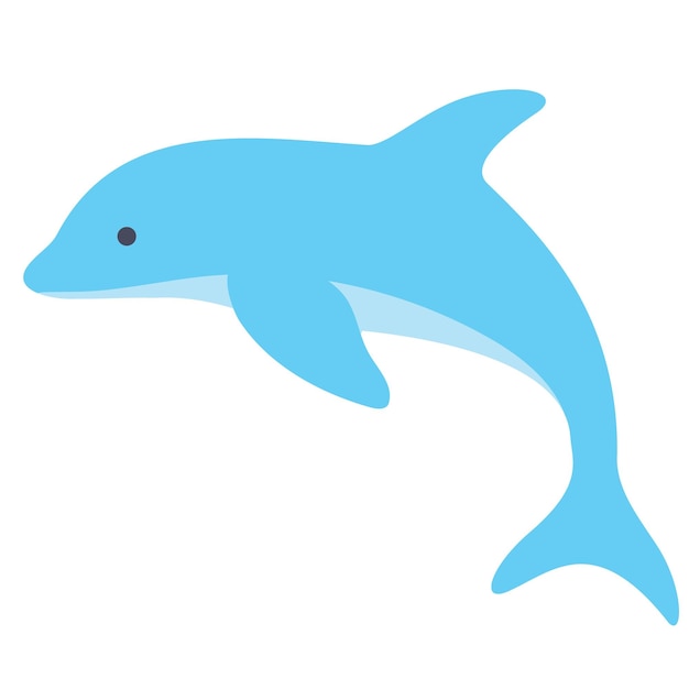 Delfín azul en icono de estilo de dibujos animados