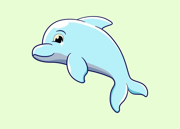 Delfín de dibujos animados nadando