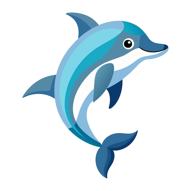 Delfín girador Ilustración vectorial plana de animales