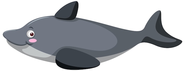 Delfín gris en estilo de dibujos animados