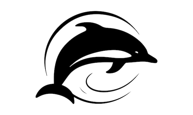 Vector delfín logo ilustración vector delfín silueta icono