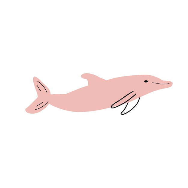 Delfín náutico mar animal submarino ilustración vectorial