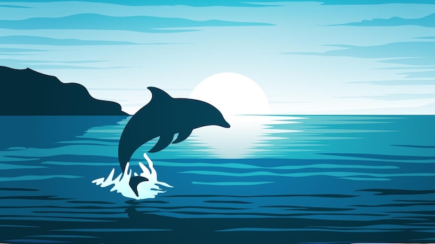 un delfín salta fuera del agua