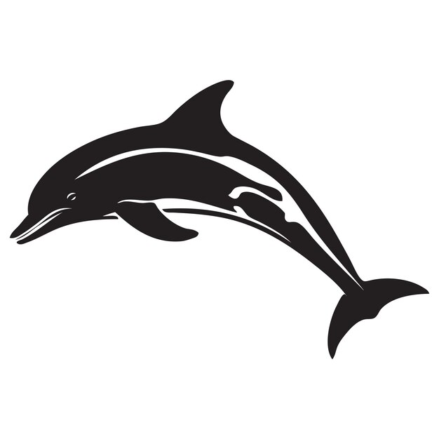 Delfín silueta arte forma vector logo simple natación delfín símbolo ilustración clipart svg