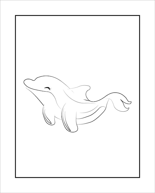 Delfines para colorear para niños fácil libro para colorear