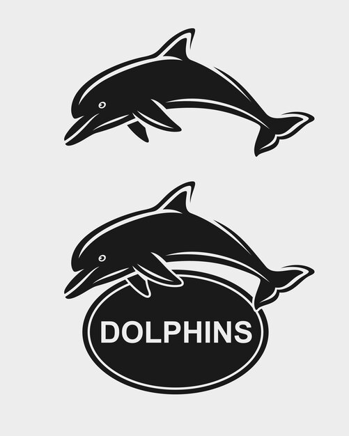 delfines, conjunto, vector