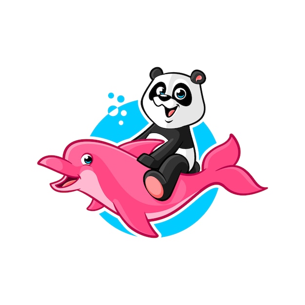 Vector delfines y panda