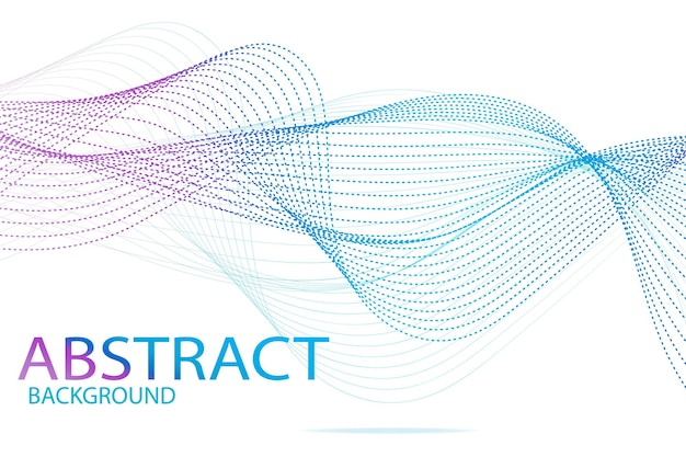 Delicada abstracción azul de líneas onduladas y guiones sobre un fondo blanco fondo de vector claro