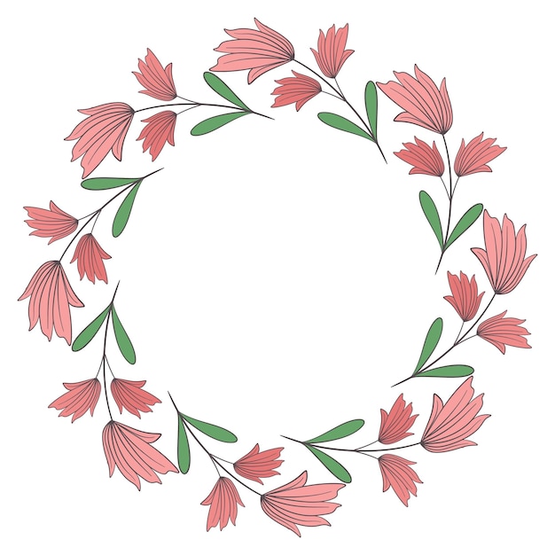 Delicada corona floral de primavera objeto aislado