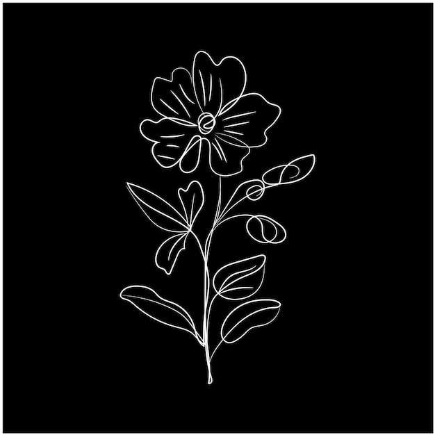 Delicado dibujo de líneas florales