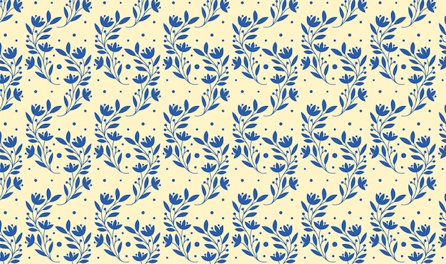 Delicado patrón botánico azul sobre un fondo claro Ideal para proyectos textiles suaves