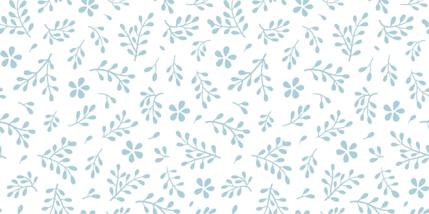 un delicado patrón con hojas pastel y flores es dibujado a mano ilustración vectorial