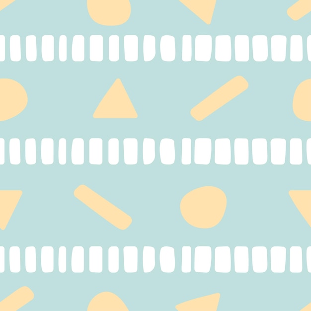 Delicado patrón vectorial pastel con formas geométricas simples para niños, textiles, envolturas, decoración