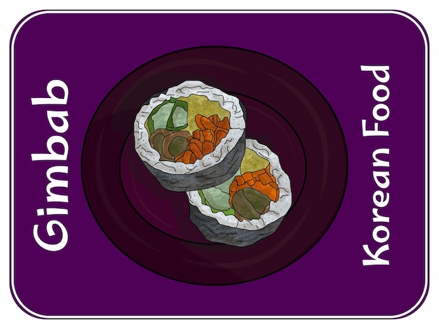 Deliciosa comida coreana kimbab