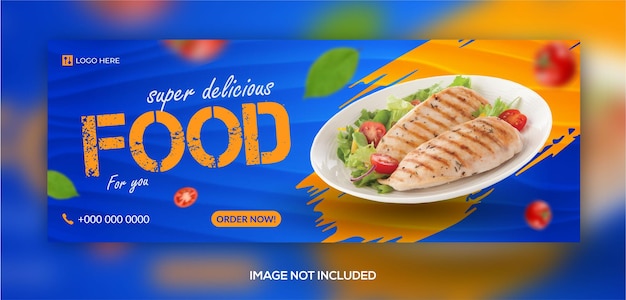 Deliciosa comida y restaurante diseño de plantilla de banner de portada de facebook