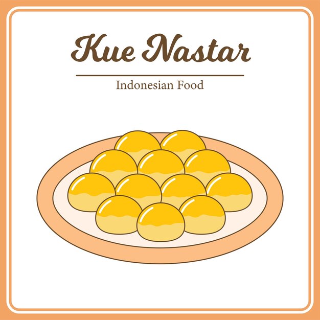 Deliciosa comida tradicional indonesia llamada Kue Nastar