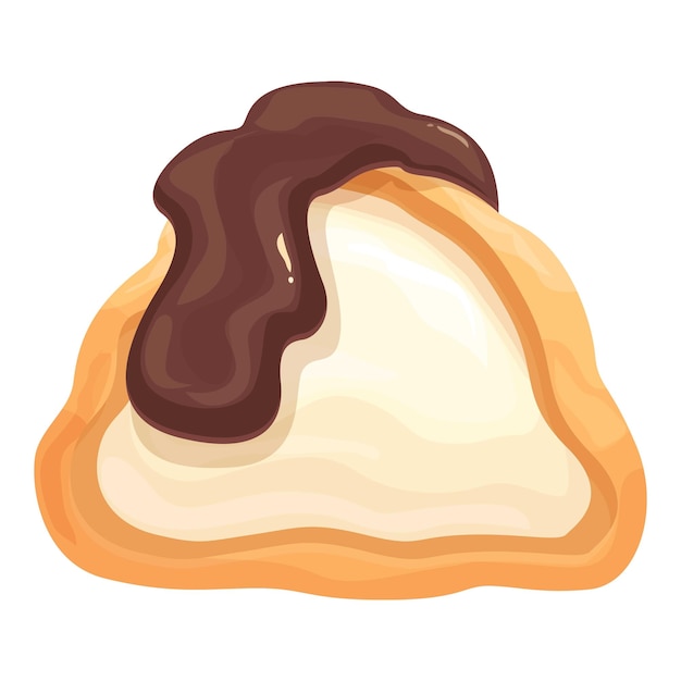 Deliciosa galleta redonda cubierta de esmaltado blanco y chocolate fluido