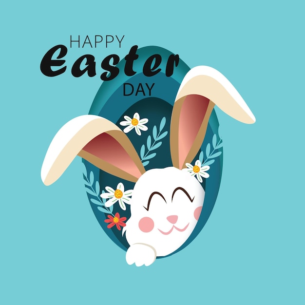 Deliciosa ilustración del conejo y el huevo de Pascua para una fiesta alegre