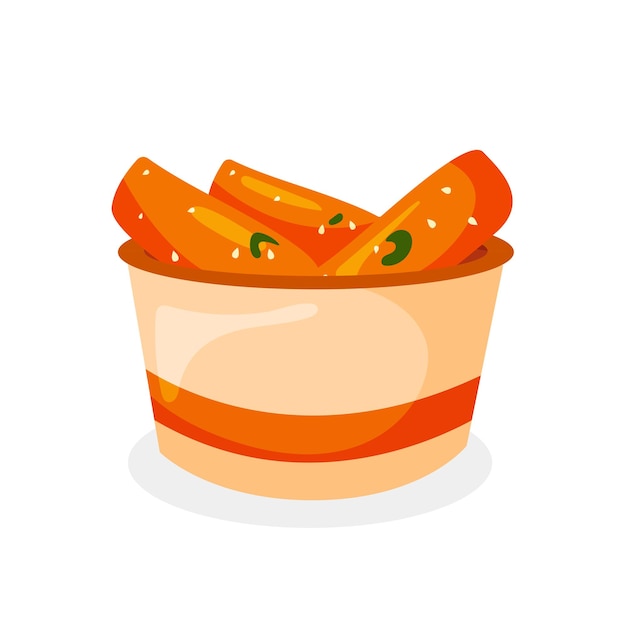 Deliciosa ilustración de pastel de arroz picante coreano Tteokbokki