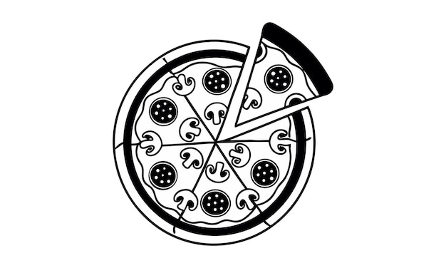 Deliciosa pizza con pepperoni y setas