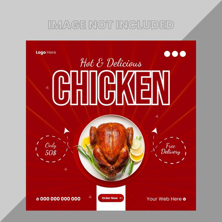 Deliciosa publicación de pollo en las redes sociales