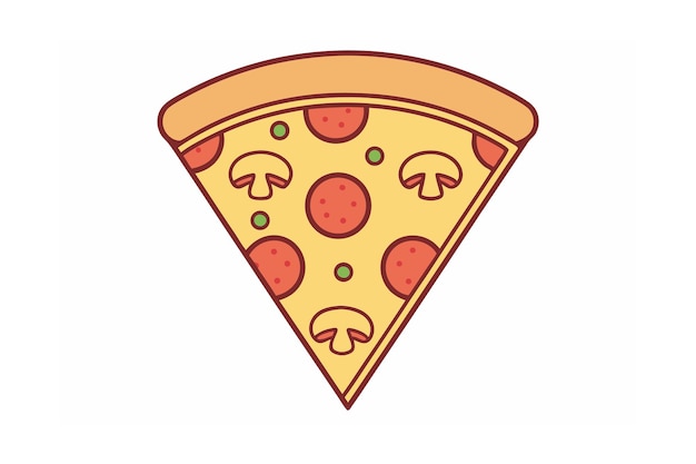 Una deliciosa rebanada de pizza con setas de pepperoni y queso