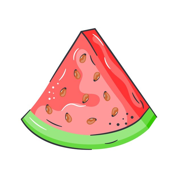 Deliciosa y refrescante fruta de sandía vector premium de la sandía