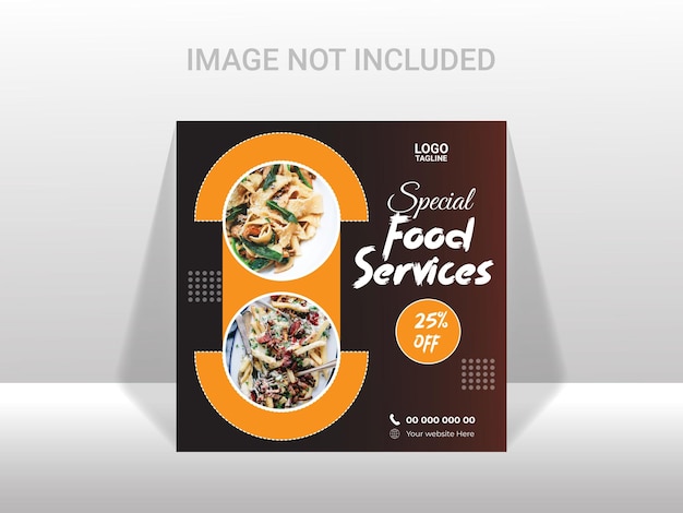 Deliciosa y sabrosa comida moderna Diseño de publicaciones en redes sociales