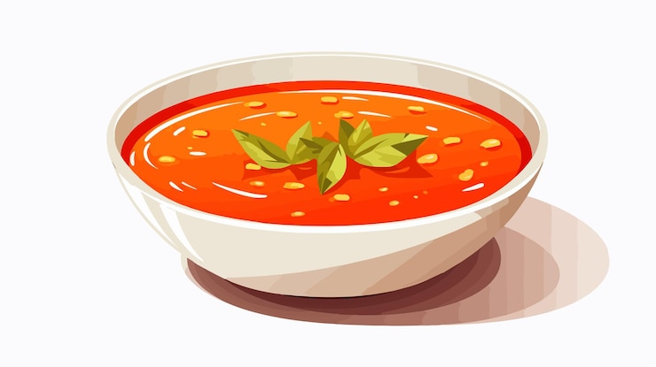 Vector deliciosa sopa aislada en un fondo blanco ilustración vectorial de dibujos animados