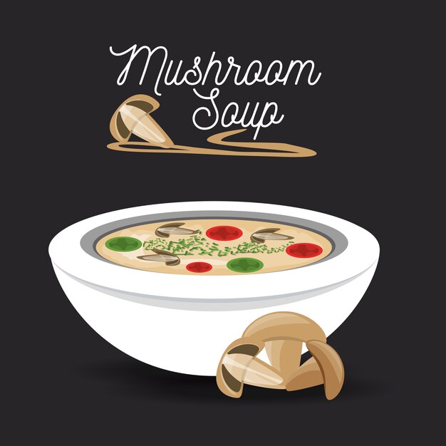 deliciosa sopa de setas menú de restaurante