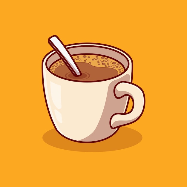 Deliciosa taza de café caliente, diseño de ilustraciones vectoriales