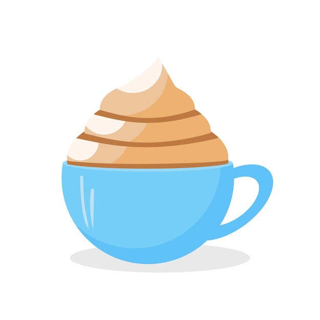 Deliciosa taza de café con icono de helado diseño de ilustración de vector de bebida