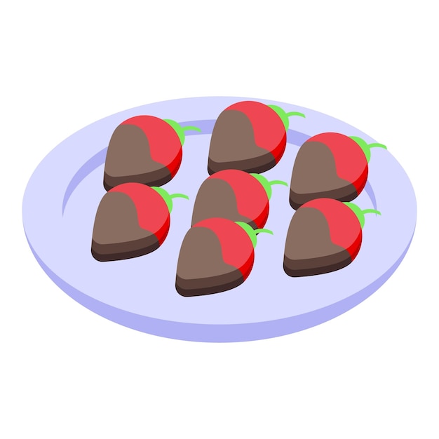 Deliciosas fresas cubiertas de chocolate en un plato