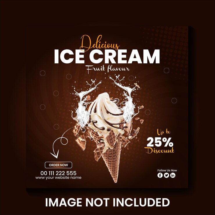 Deliciosas golosinas de helado Se deleitan en los veranos Más dulces postres congelados diseño de publicaciones en redes sociales